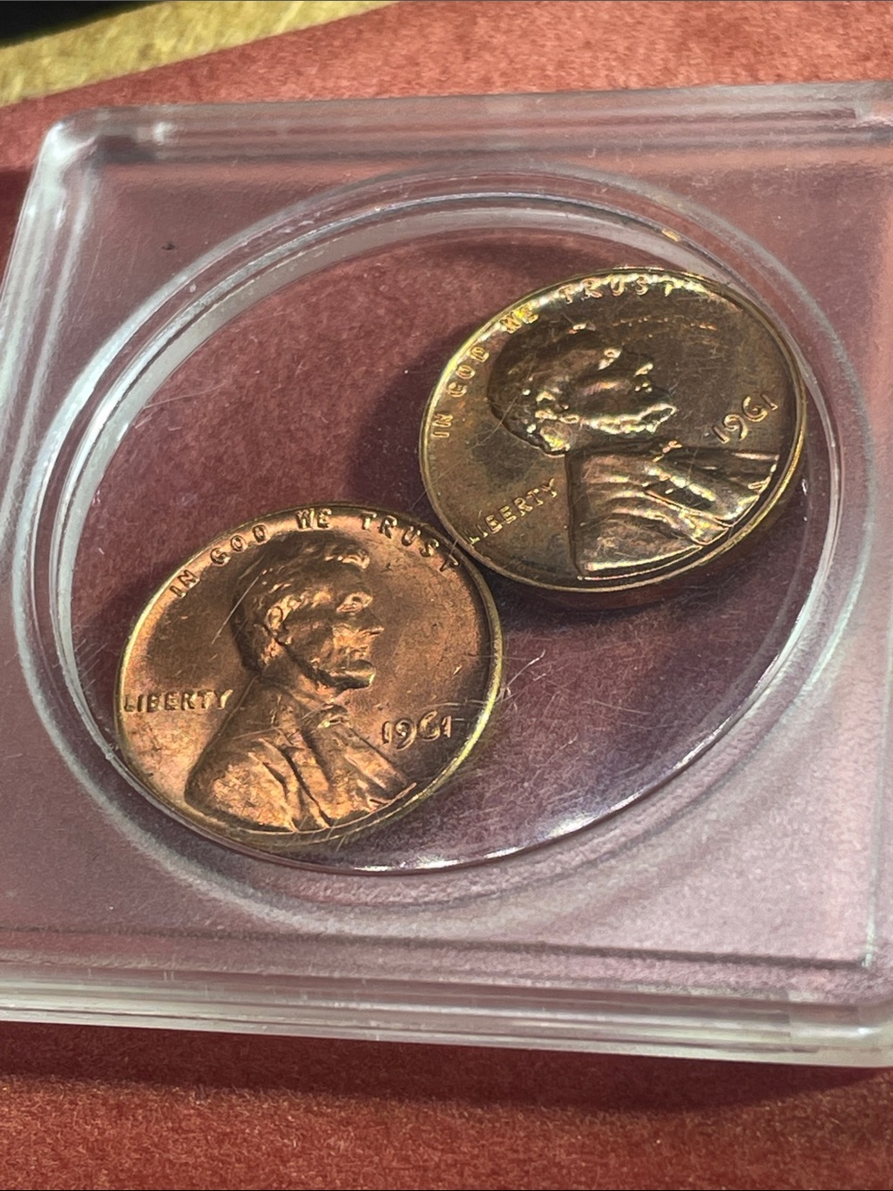 Vintage 1961 Lincoln Memorial Cents 1 business strike 1 Proof - Picture 3 of 4